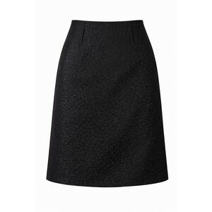 Tracy Evans Black Textured A-Line Skirt Size 5 | Subtle Animal Print Workwear